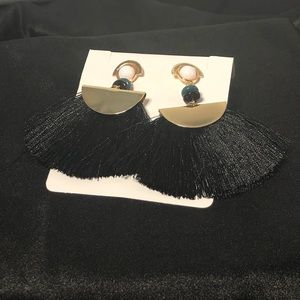 Rand new black fringe earrings